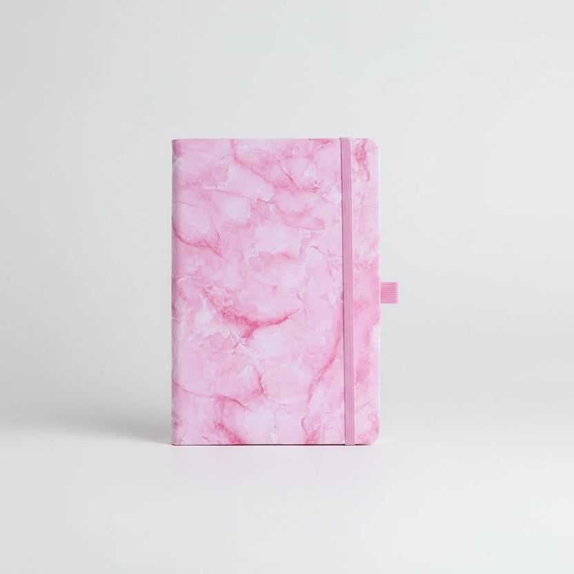 Journal mit Marmormuster mit Gummiband (diverse Farben)