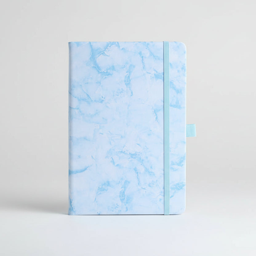 Journal mit Marmormuster mit Gummiband (diverse Farben)