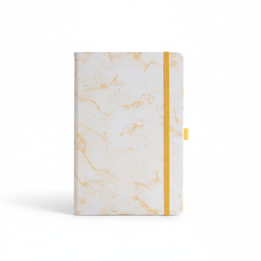 Journal mit Marmormuster mit Gummiband (diverse Farben)